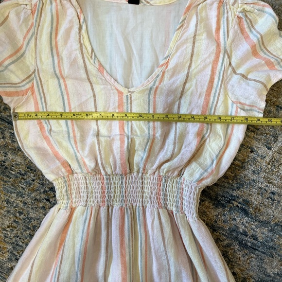 Pastel Striped Linen Blend Smocked Mini Dress from Bobi Los Angeles - Picture 9 of 13